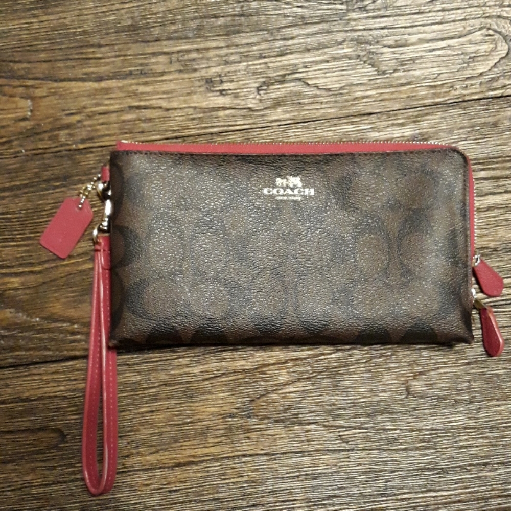 Double zip Coach wallet